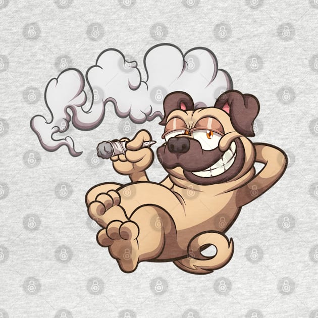 Pug Smoking A Joint by TheMaskedTooner